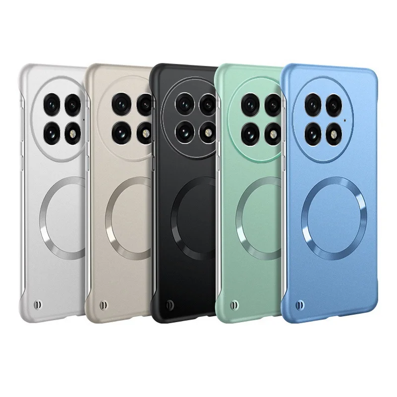 

Slim frame Magsafe Magnetic Phone Case for OnePlus 13 13R 12 12R 11R One Plus Ace 3V 3 Pro thin Hard matte Camera Protect Cover