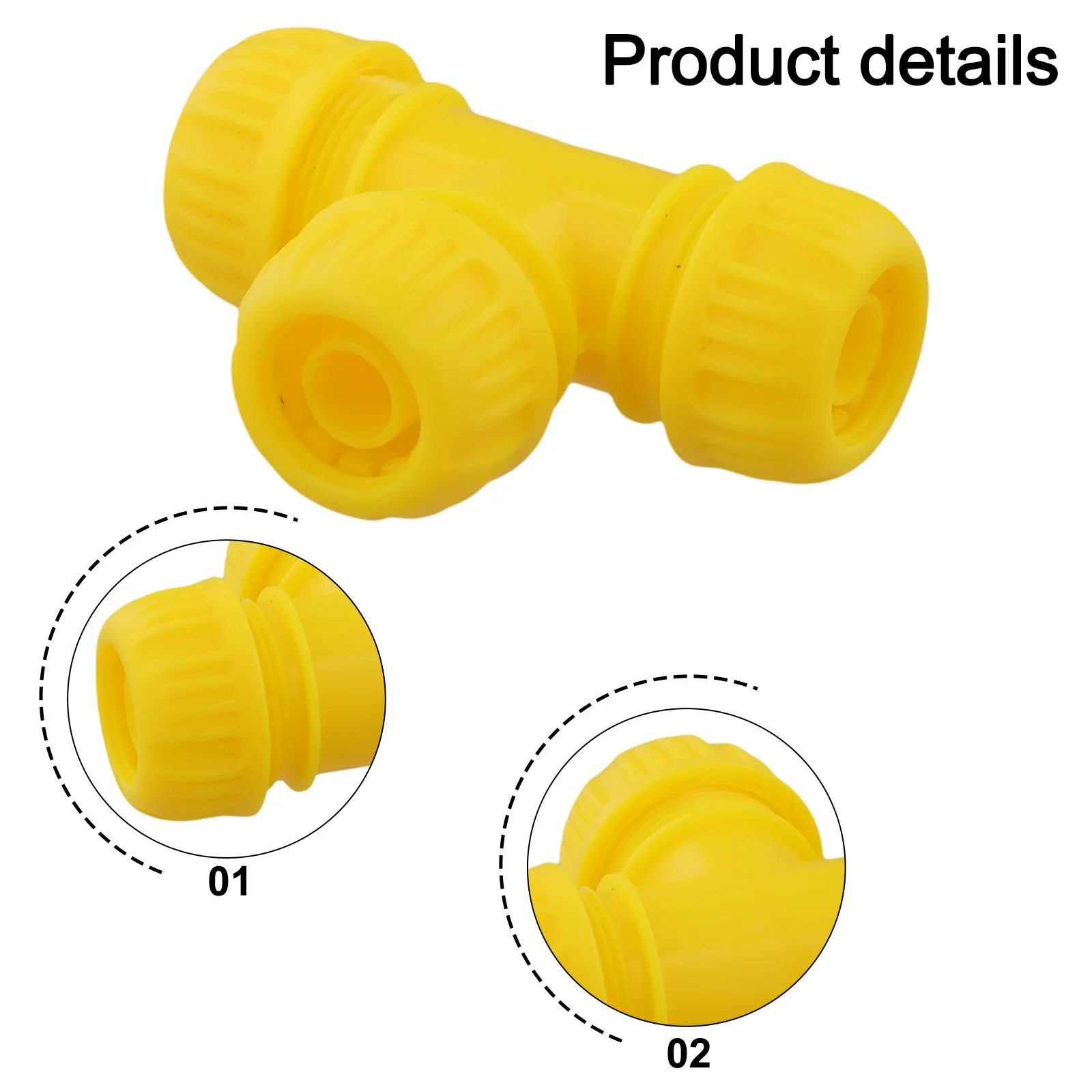 4pcs Plastic Three Way Garden Hose Connector for Stable Water Branching with 1 inch 3/4 inch 1/2 inch Thread Compatibility