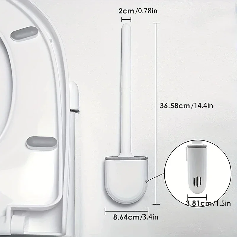 Scopino per wc in Silicone flessibile scopino per wc a tenuta stagna traspirante con supporto per asciugatura rapida Kit da parete bagno