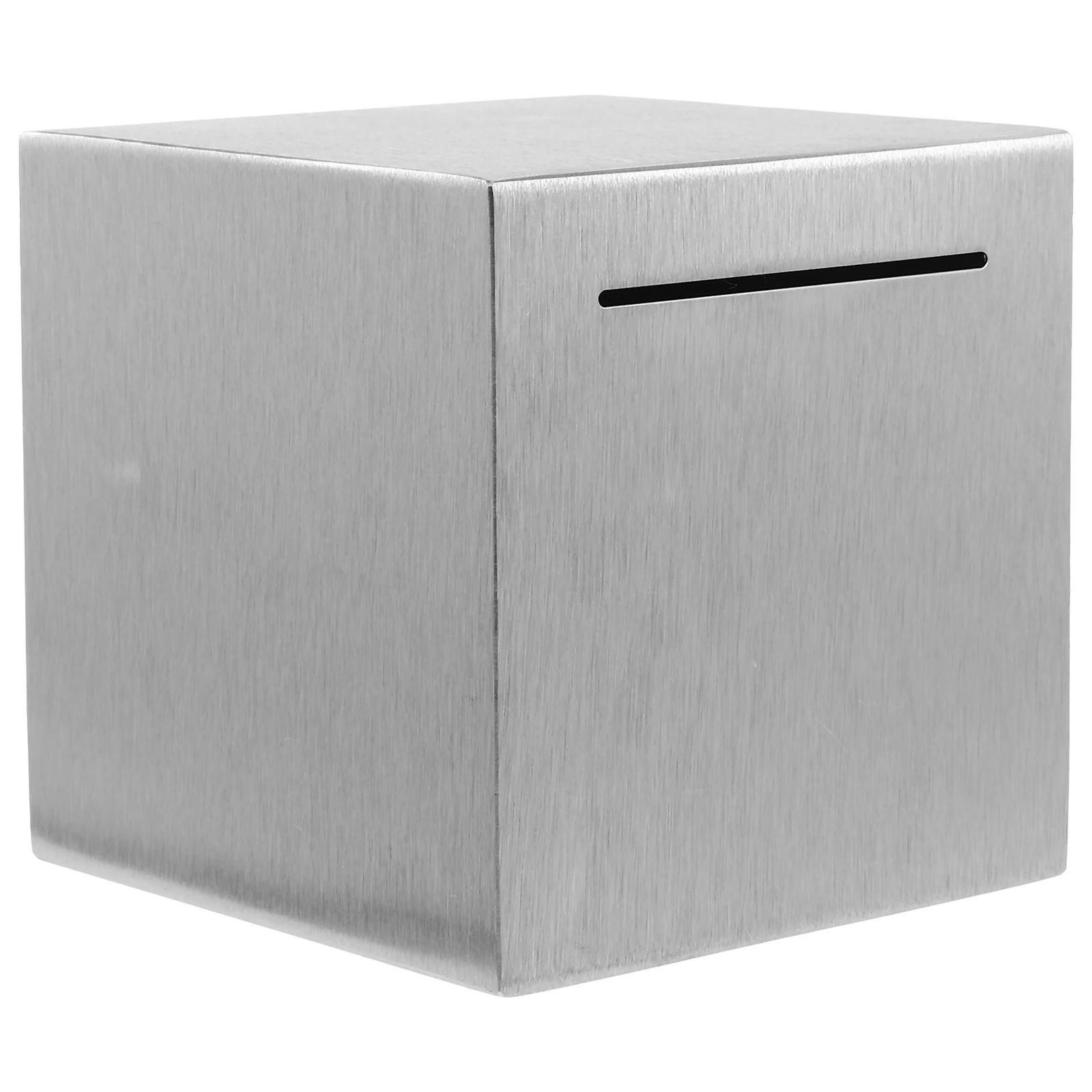 

Stainless Steel Coin Bill Bank 12 Cm Silver Metal Large Container for Adults Unbreakable Money Box Savings Solution