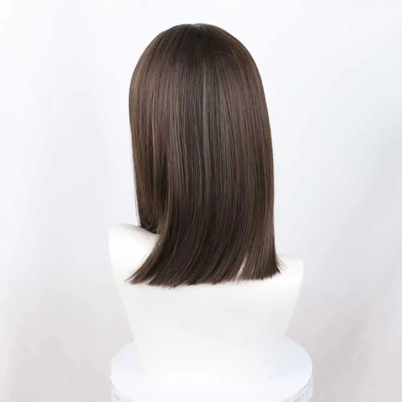 1 قطعة شعر مستعار كامل أنيق مستقيم الألياف شعر ريمي للسيدات الشباب الدولة يبحث شعر مستعار متوسط الحجم مقاومة للحرارة تأثيري الباروكات