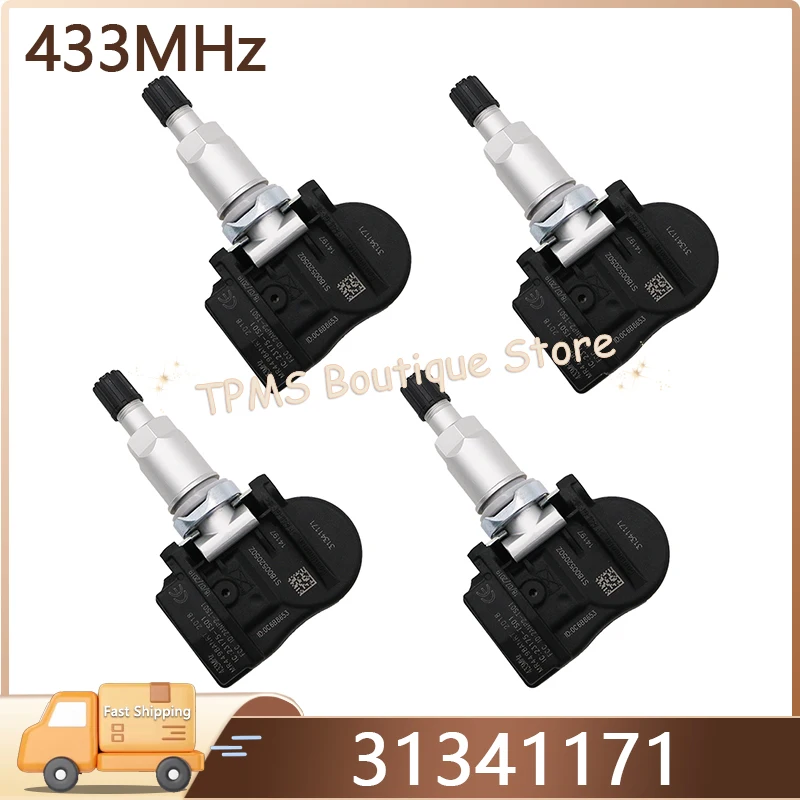 

TPMS Sensor Tyre Pressure Monitoring System 31341171 For Volvo V60 Cross Country XC60 V60 S60 4pcs 433MHz