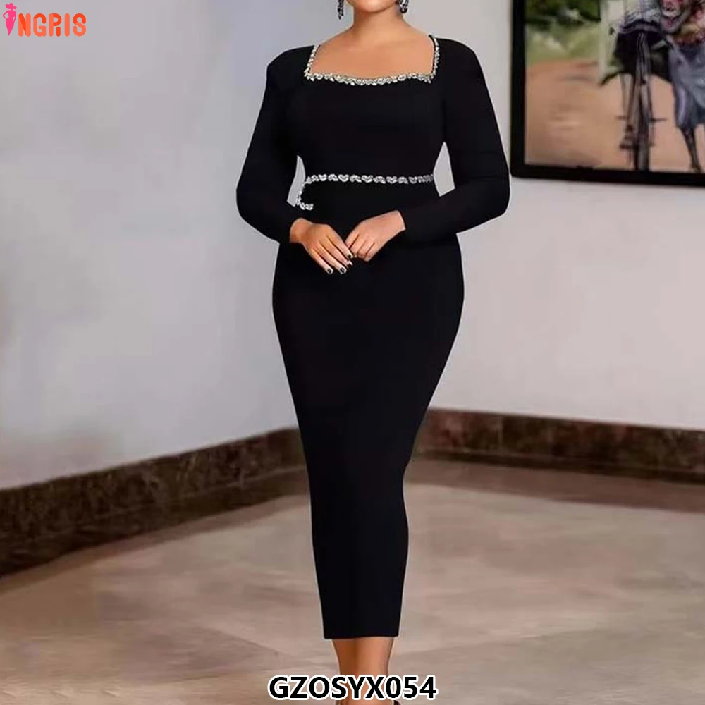 

Women Sexy Crystal Bandage Dress Bodycon Long Sleeve Clothes Club Paty Evening Christmas Red Dresses-GZOSYX054