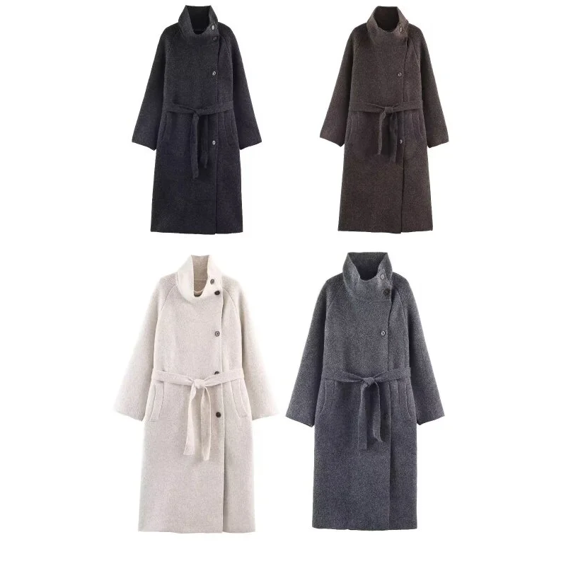 

Women's Autumn Winter Longline Thick Warm Coat Multi-colour Office Streetwear Outerwear