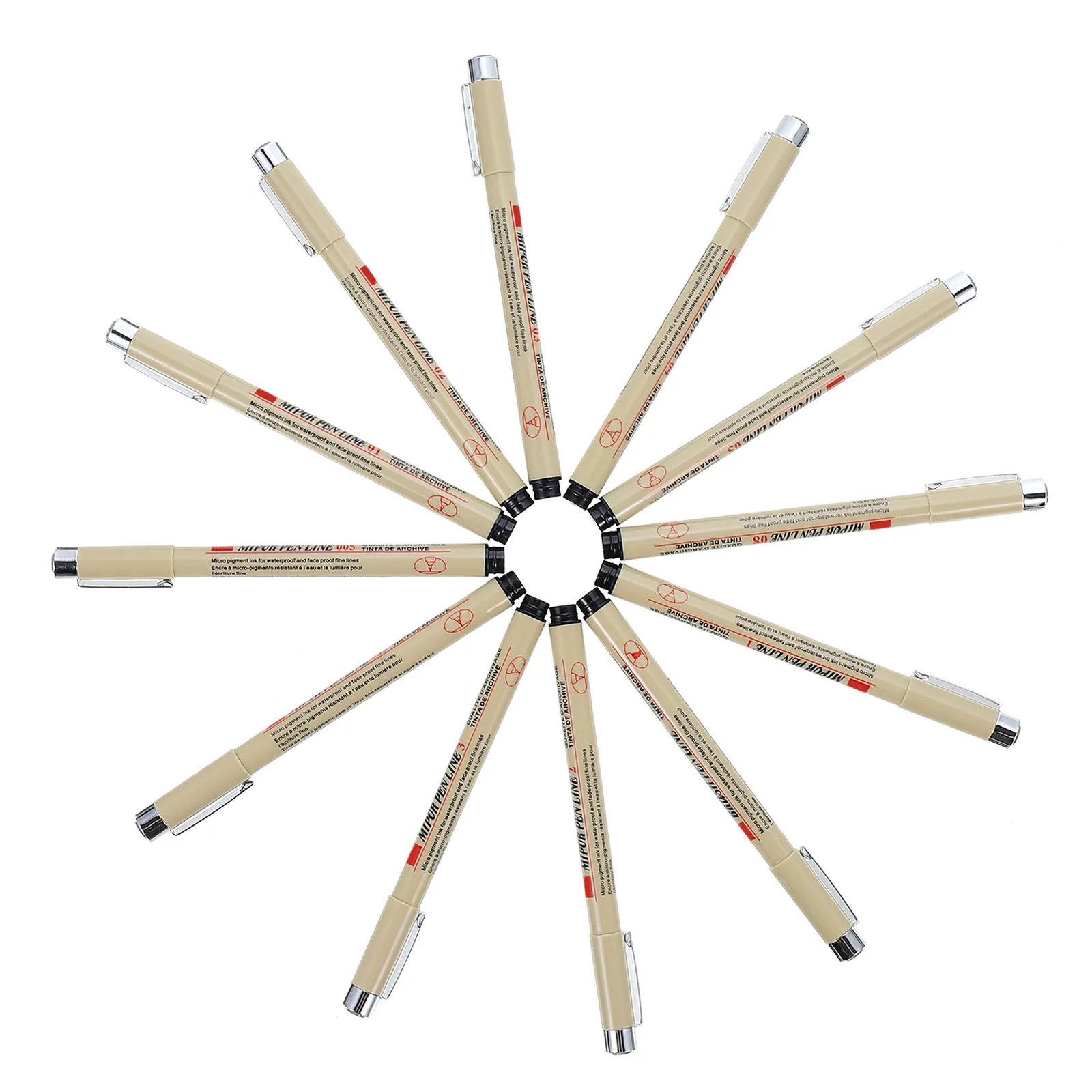 

12Pcs Waterproof Drawing Pens Multi-Function Professional Art Pens for Sketching Illustration Journaling Technical Drawing