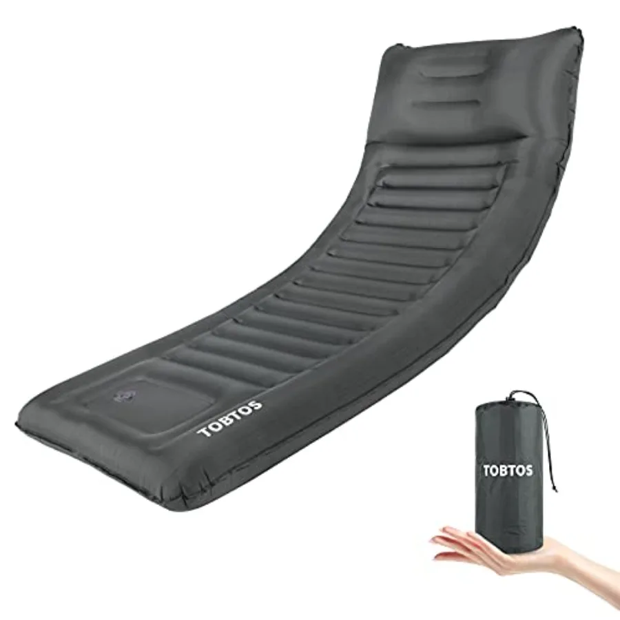 

Inflatable Camping Sleeping Pad with Pillow, Thick 6 Inch Ultralight Sleeping Pad with Built-in Pump, Lightweight Sleeping Mat