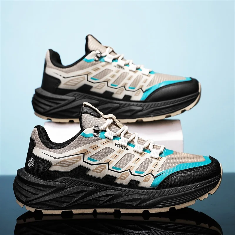 

2025 New Mountaineering Men's Shoes Breathable Mesh Sports Casual Outdoor Running Lightweight Thick-Soled Non-Slip Shoes