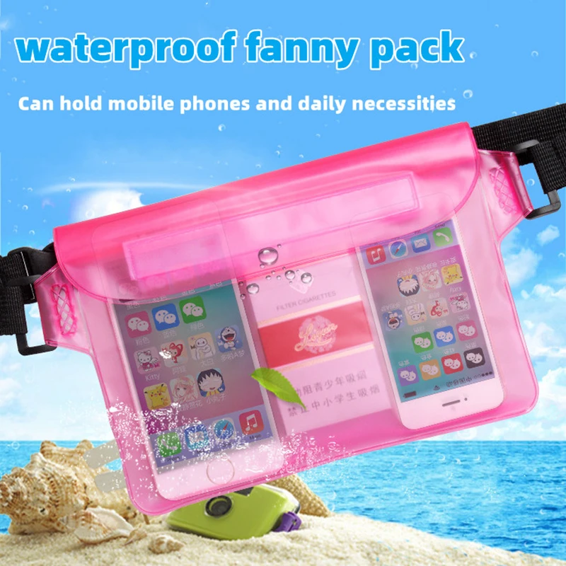 Waterproof Waist Bag 3 Layers PVC Underwater Drying Shoulder Cover Swimming Diving Bag For iPhone Xiaomi Mobile Phone Pouch Case