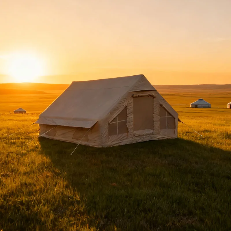 

Custom Inflatable Camping Tents Air Glamping Easy Setup Waterproof Windproof 4 Seasons Oxford PVC Cabin Tent Outdoor