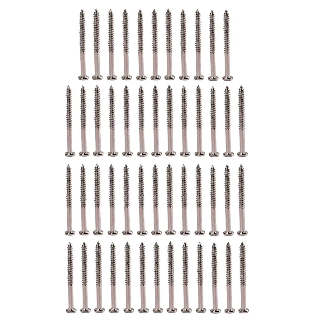 Tooyful 50 Pieces Bass Steel Guitar Pickup Mounting Screws for JB P90 Pickup Replacement Stringed Instruments Accessories image 3