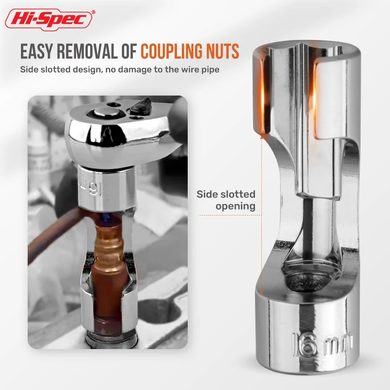 Imagem -04 - Hi-spec-fuel Line Remoção Open Socket Grupo Porca União Tubo de Óleo Manga Remoção Ferramentas Reparação Car 10 Pcs