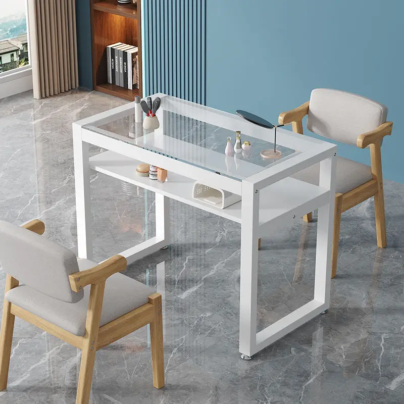 

/Clear High Quality Nail Desk Reception Aesthetic Minimalist Salon Manicure Table Waterproof Easy Clean Nagel Tisch Furniture