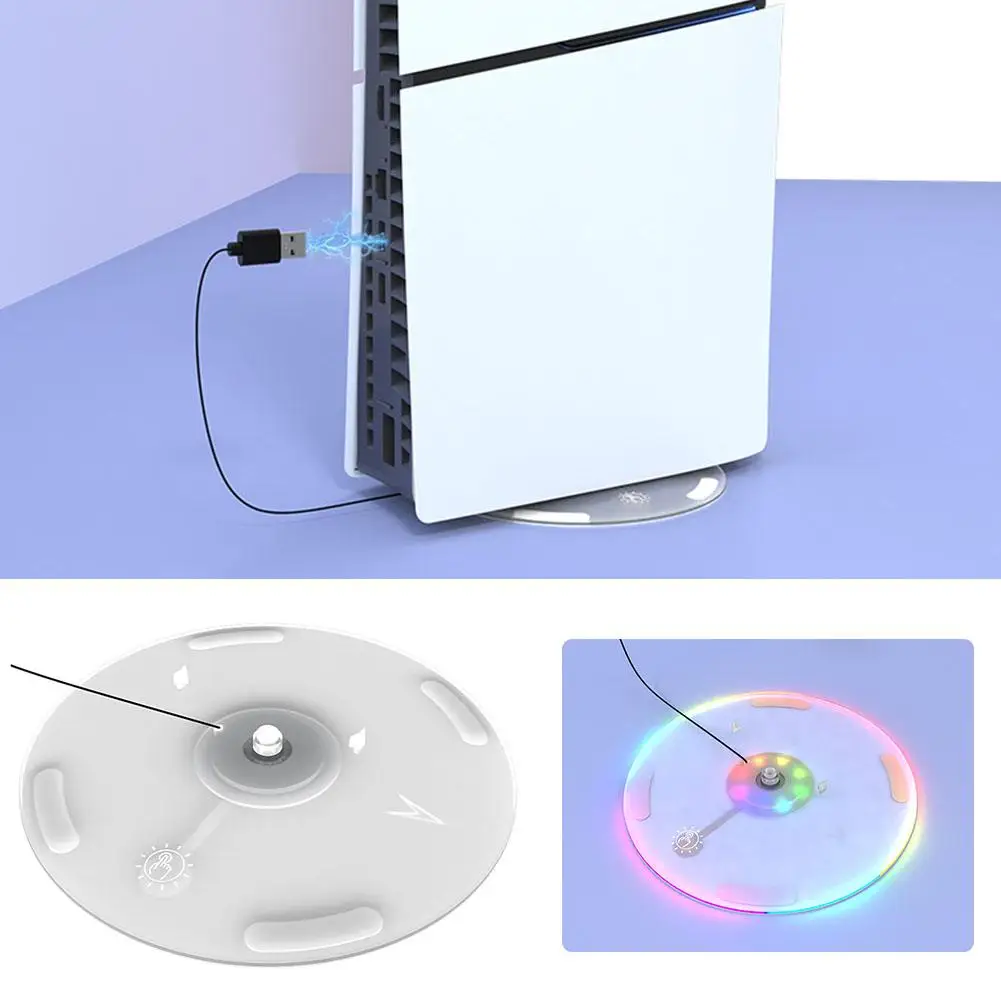 

RGB Transparent Vertical Stand For PS5 Slim Console Disc And Digital Base Stand With Light For PS5 Slim Console Accessories C2I4