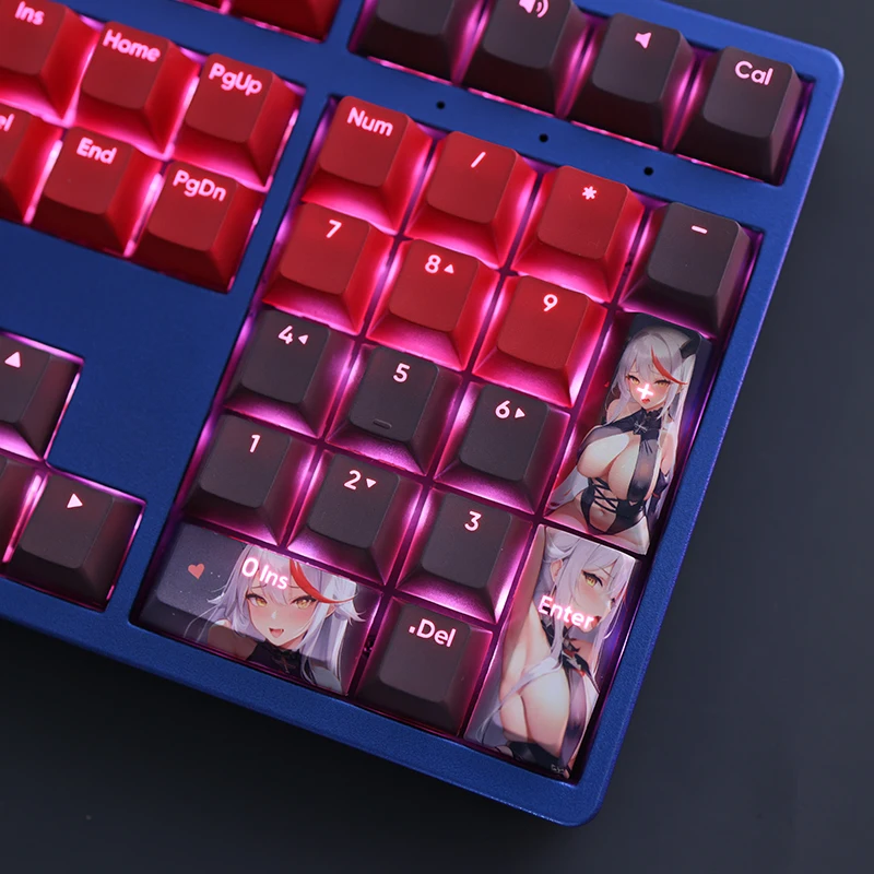 108 مفاتيح/مجموعة Azur Lane KMS Agir Keycap PBT صبغ الفرعية الخلفية أغطية المفاتيح الكرتون أنيمي الألعاب مفتاح قبعات ل ANSI 61 87 104 108 لوحات المفاتيح