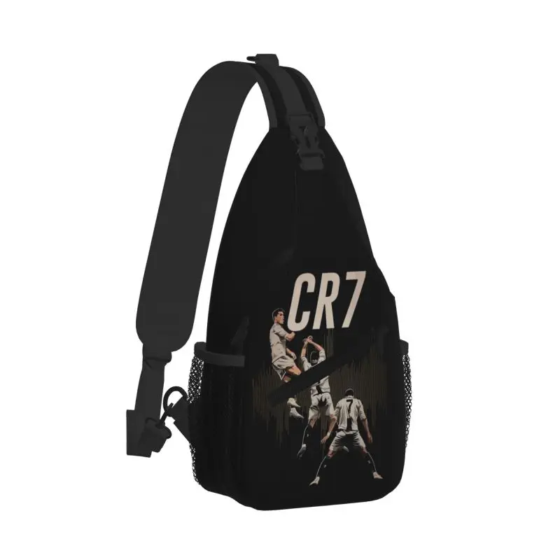 CR7 Soccer Lovers Print Sling Chest Bag Daily Casual Shoulder Crossbody Backpack for Men Women Sports Travel Hiking Daypack