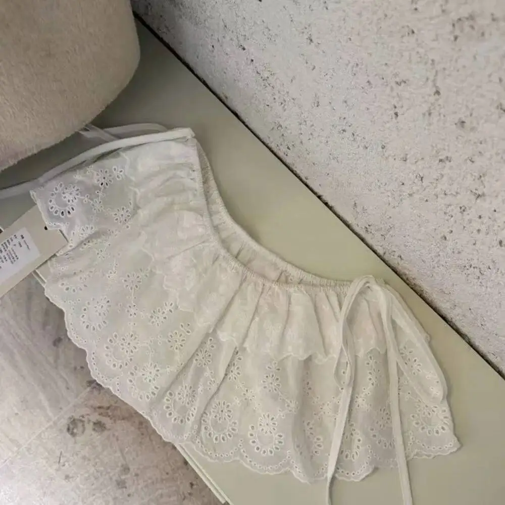 ارتفاع الخصر ألف خط قصيرة عارضة التطريز التنانير الفطريات الجوف خارج الفرنسية الربيع Falda الباليه كوريا شيك ضرطة ستارة جديدة