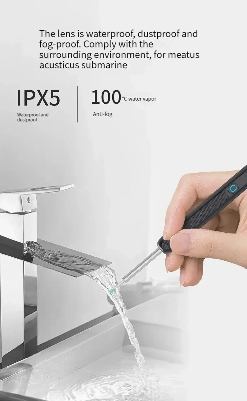 TINSOL Smart HD Visueller Ohrenreiniger 1080P Ohrenschmalz-Entferner Otoskop USB-C Wiederaufladbares Endoskop Ohrenschmalz-Reinigungswerkzeug Gesundheitspflegeset – Detail 8