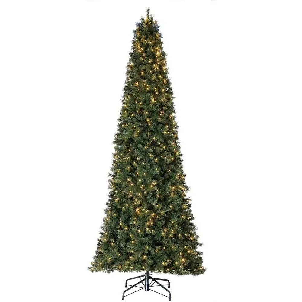 12 Foot Christmas Tree Holiday Decor with 800 Color-Changing LED Lights, Pine Pre-Lit Artificial Christmas Tree