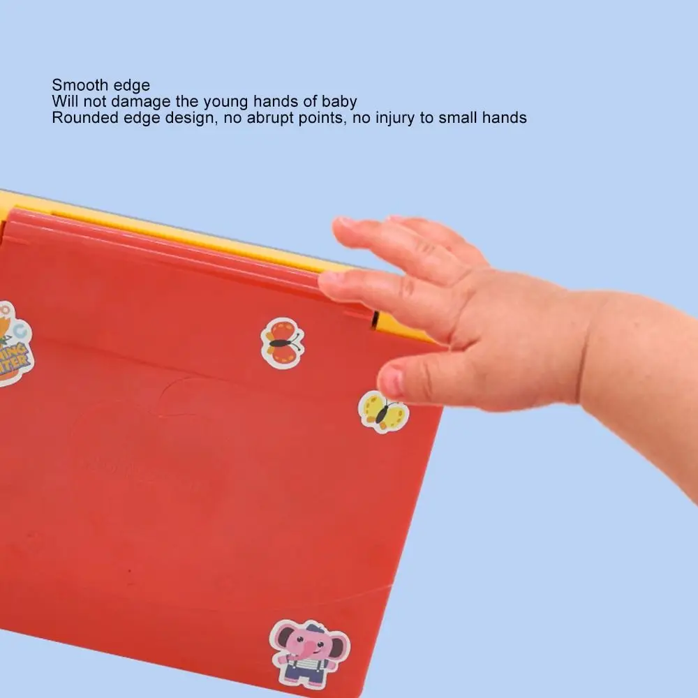 Plástico criança educacional portátil display led bateria mini simulação notebook função de música multi-função