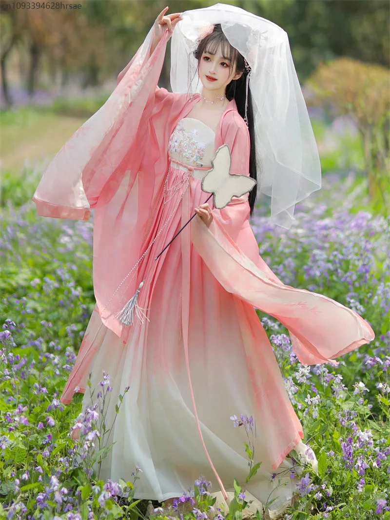 Oude Traditionele Chinese Vrouwen Hanfu Jurk Fee Volksdans Tang-dynastie Prinses Outfits Chinese Stijl Carnaval Cosplay