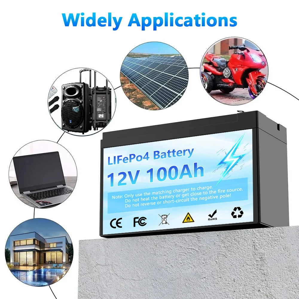 

12V 150Ah LiFeP04 Battery Deep Cycle Lithium Battery 30A BMS 6000+ Cycles Perfect for Solar Fish Finder Power Wheel Boat Home RV