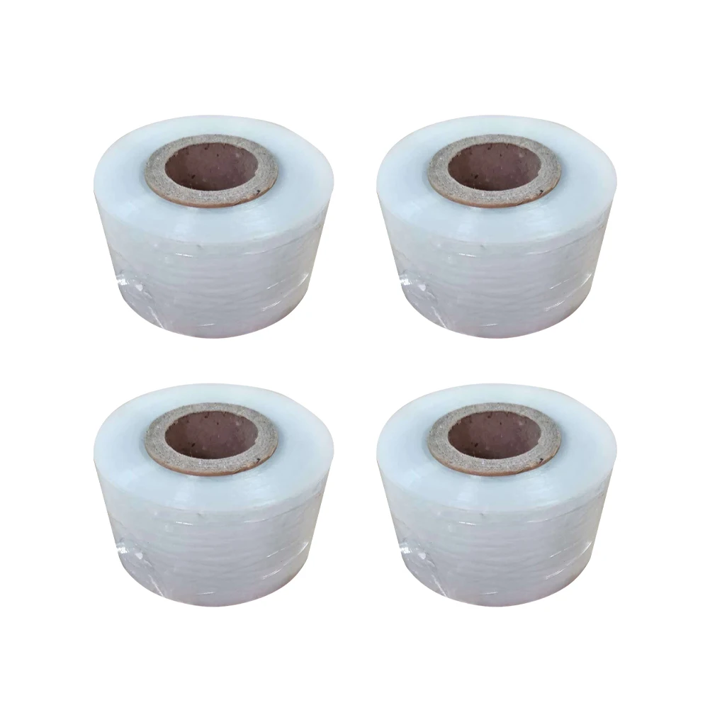 

4 Rolls 3Cm Pe Film Self-Adhesive Waterproof Stretchable Transparent Seedling Protection Wrap Pecans Walnuts Citrus Stone Fruits