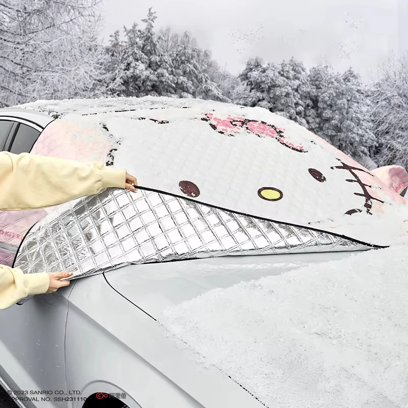 Sanrio Car Windshield Snow Cover Frost-Proof Car Clothing Winter Car Snow Cover Cartoon Hello Kitty Car Accessories Gift