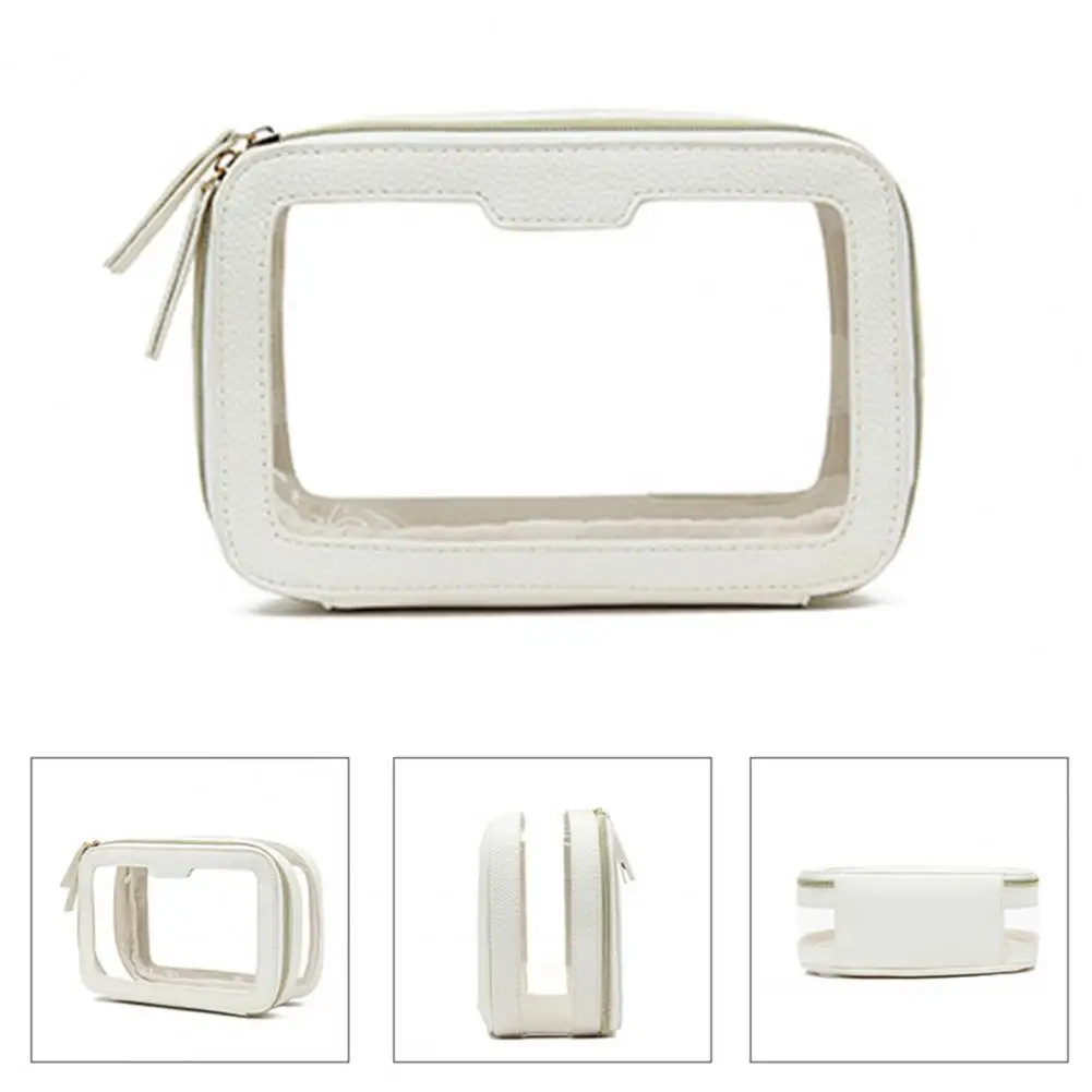 Compact Toiletry Organizer Cosmetic Bag Waterproof Transparent Cosmetic Bag with Zipper Closure Capacity for Outdoor Business