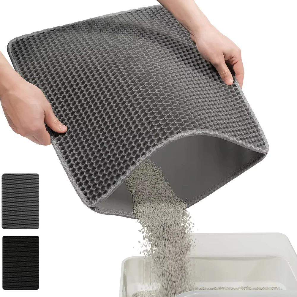 حصيرة نفايات القط مع هدية طبقة مزدوجة مقاوم للماء صندوق نفايات الحيوانات الأليفة حصيرة عدم الانزلاق الرمال وسادة القط قابل للغسل السرير حصيرة منتجات وسادة نظيفة #3