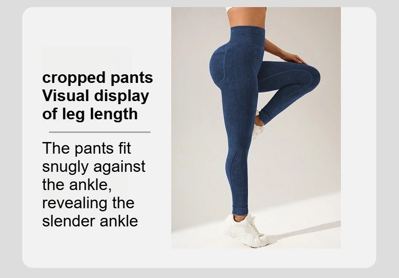 Damen Schnelltrocknende Yoga-Leggings mit Taschen, Hoher Taille, Po-Lifting-Effekt, Strukturierte Hüftformende Lauf- und Fitness-Sporthose – Detail 5