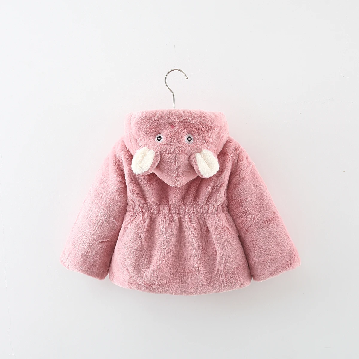 Ragazze autunno e inverno nuovo maglione di lana cappotto con cappuccio per bambini cartone animato coniglio ricamo Clip cotone Top regalo piccola