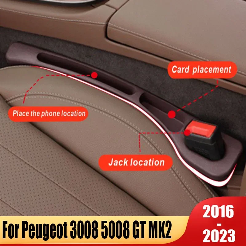 

For Peugeot 3008 5008 GT 2016 2017~2023 3008 GT MK2 Car Interior Seat Gap Filler Strip Leak-Proof Plug Sealing Strip Accessories