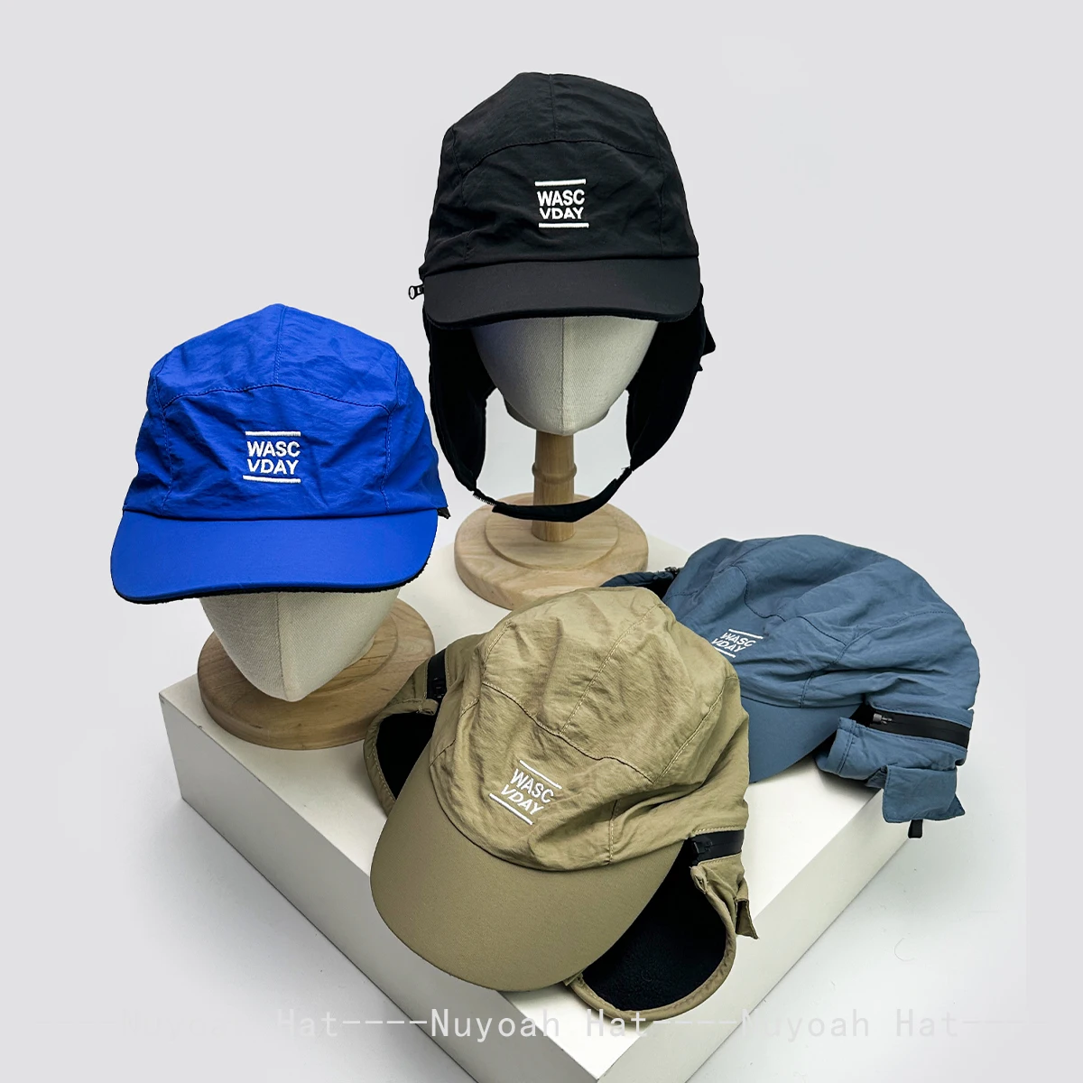 

Autumn Winter Unisex Letter Embroidery Bomber Hats Warm Outdoor Versatile Detachable Zipper Baseball Hats Fashion Ear protection