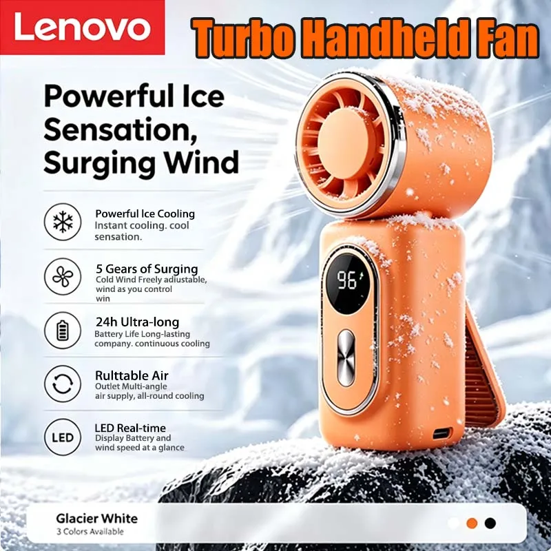 Lenovo Mini Portable High-speed Handheld Fan With Infinite Speed Regulation And 100 Levels Of Powerful Outdoor Small Fan 2026