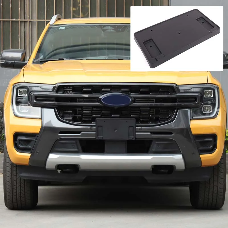 Para Ford Ranger 2024-2025, moldura da placa de licença dianteira, suporte da placa de licença dianteira do carro, acessórios externos para carros (versão EUA)