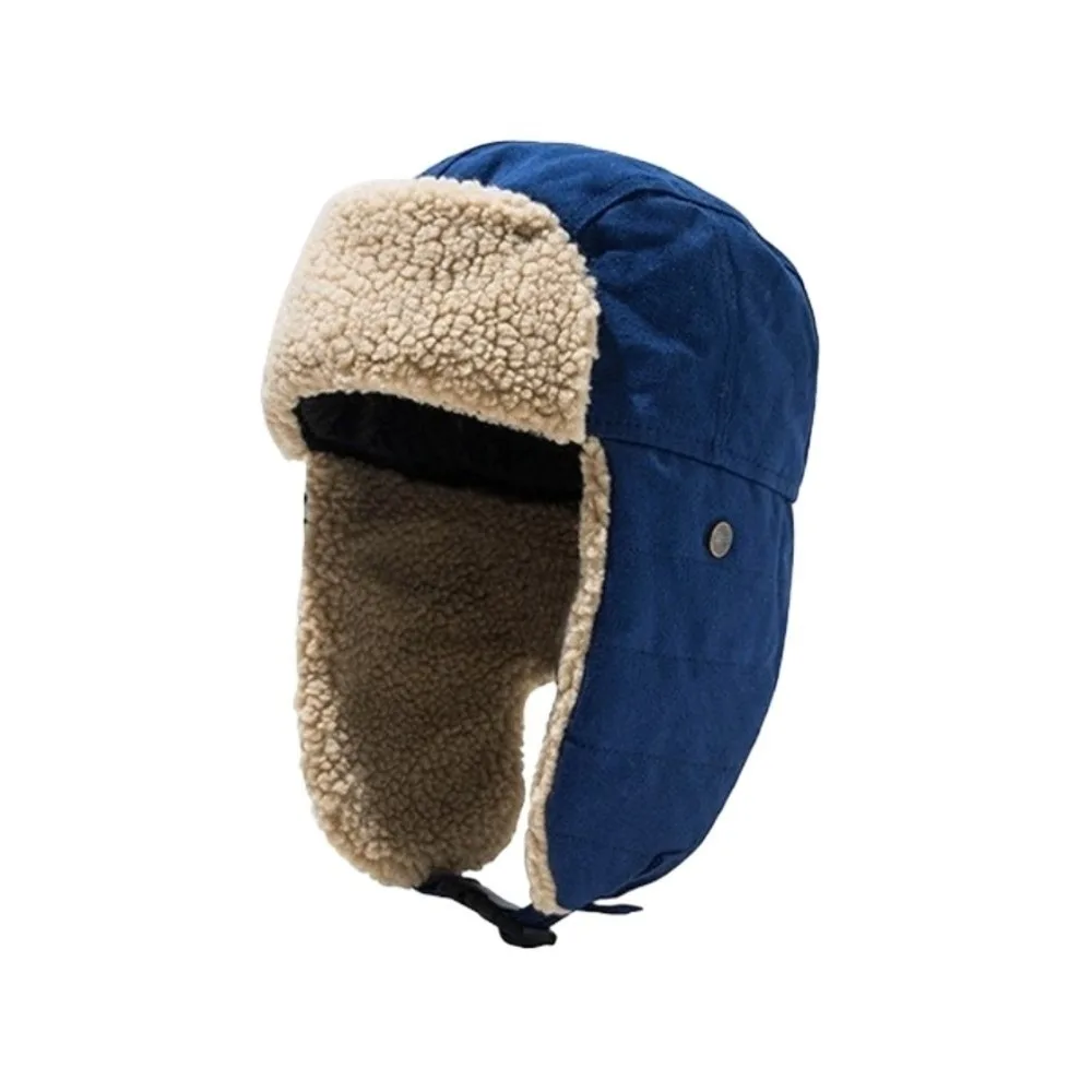 

Fashion Fleece Ear Protective Hat Windproof Thickened Winter Plush Hat Korean Style Keep Warm Lei Feng Cap Riding