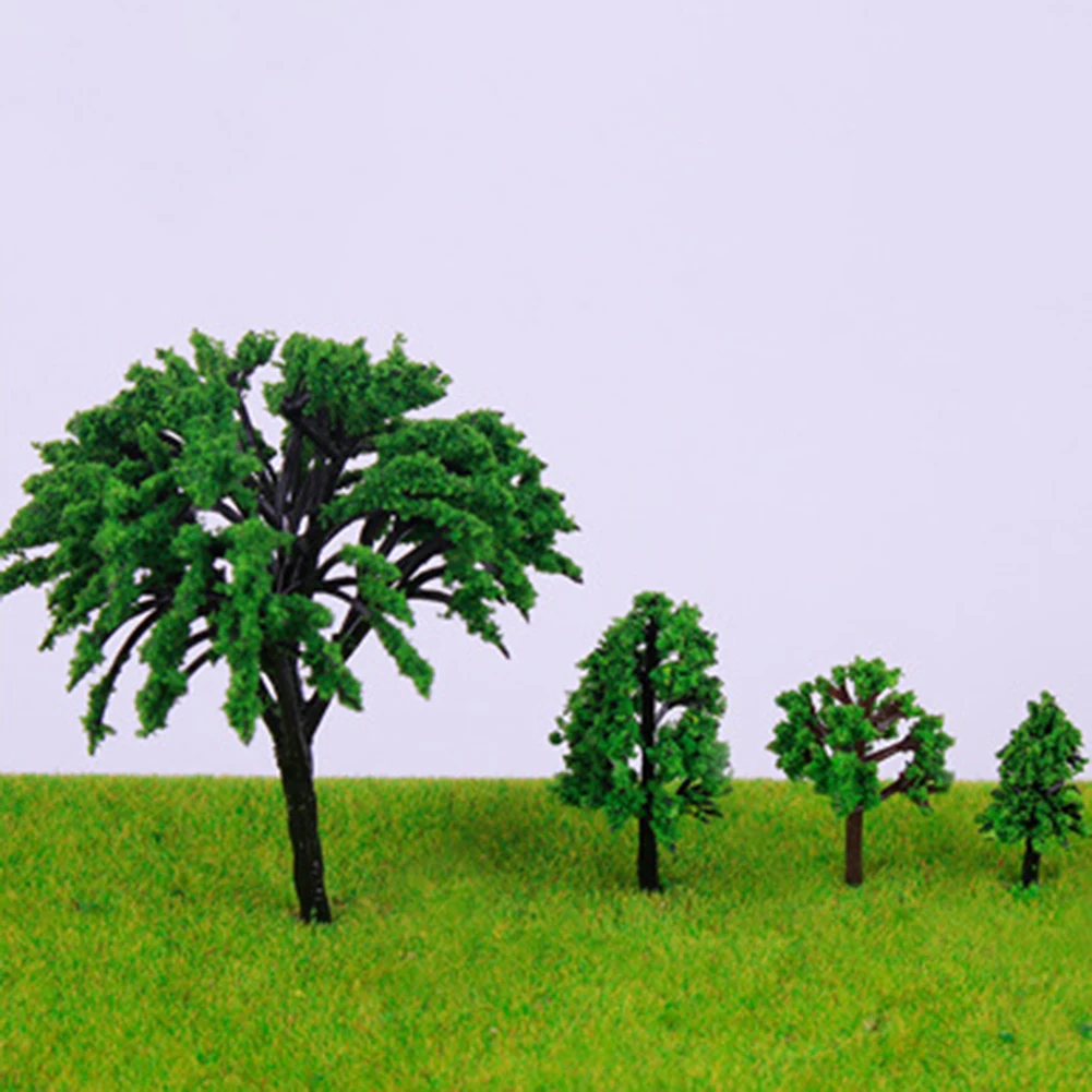 50 Stuks Miniatuurbomen Model Trein Spoorweg Oorlogsspel Landschap Schaal Accessoires Diy Architecturale Zandtafel Modellen