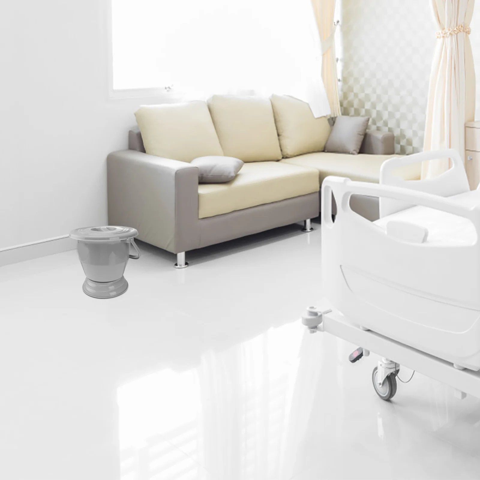 1 قطعة وعاء البول الكبار سميكة المبصقة مع غطاء مقبض محمول قطرة مقاومة دائم سهلة التنقل المنزل استخدام غرفة وعاء