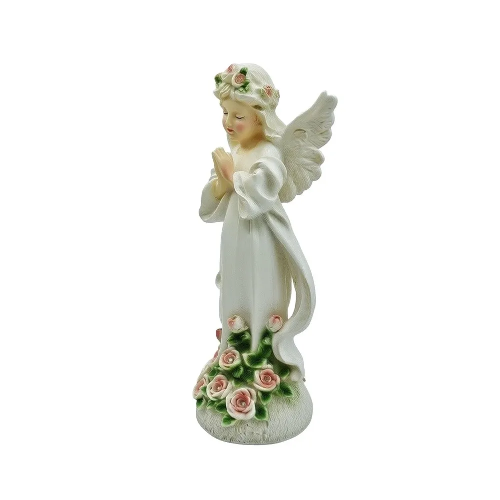 for Solar Garden Angel Lamp Resin LED Outdoor for Light 30.5 cm x 11 cm White for Patio Yard Pathway and Lawn Decoration