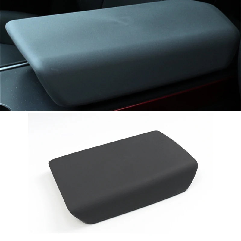 For Tesla Model 3 2017-2022 Model Y 2020-2024 Armrest Protector Box Cover Black White Soft TPE Center Console Panel Pad