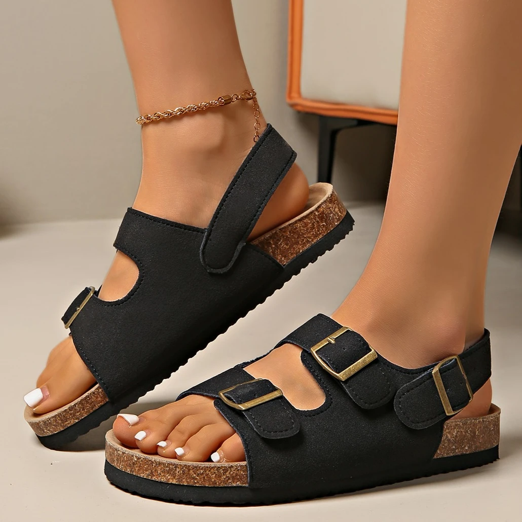 

Летние женские модные сандалии с водонепроницаемой нескользящей толстой подошвой, износостойкие, для дома и улицы, с застежкой, повседневные, модель 2563