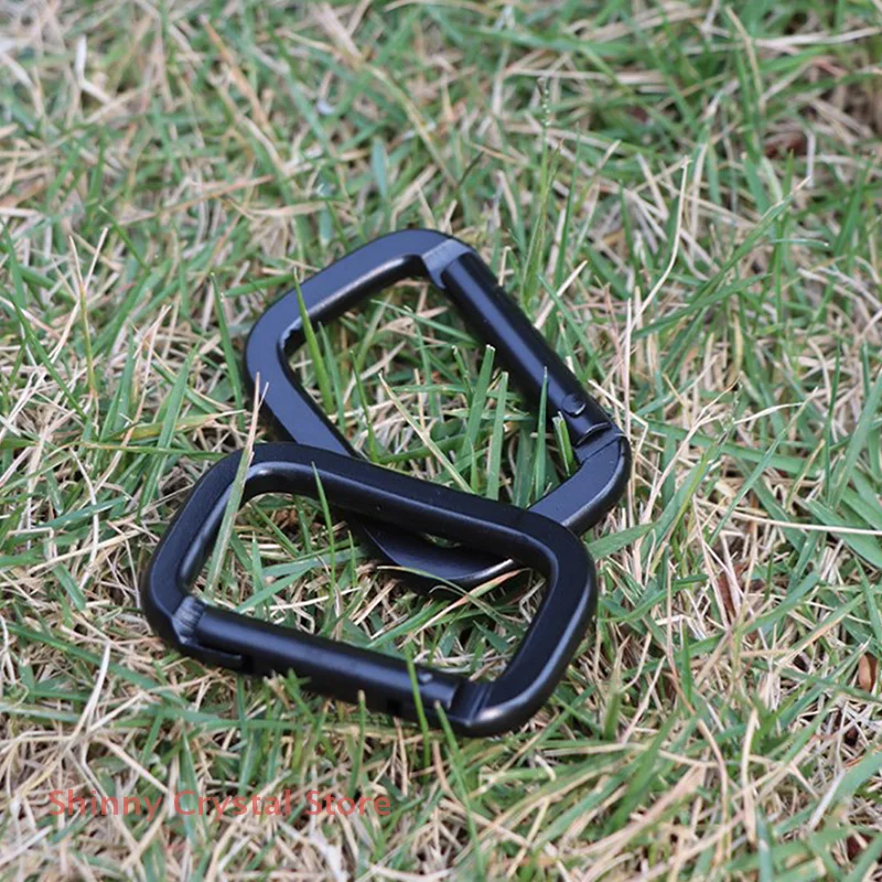 1PC Square-Ring Carabiner Buckles Spring Carabiners Snap Hooks Clip Keychain Outdoor Backpack Pendant Buckles Camping Tools