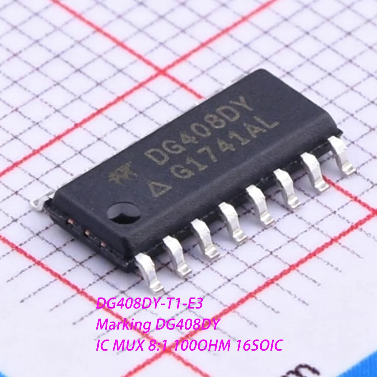 5PCS DG408DY NEW Original 8-Ch Dual 4-Ch CMOS Analog Multiplexers 100Ω 180ns 5V~36V DG408DY-T1-E3 100Ohm 8:1 IC MUX 16SOIC SOP16