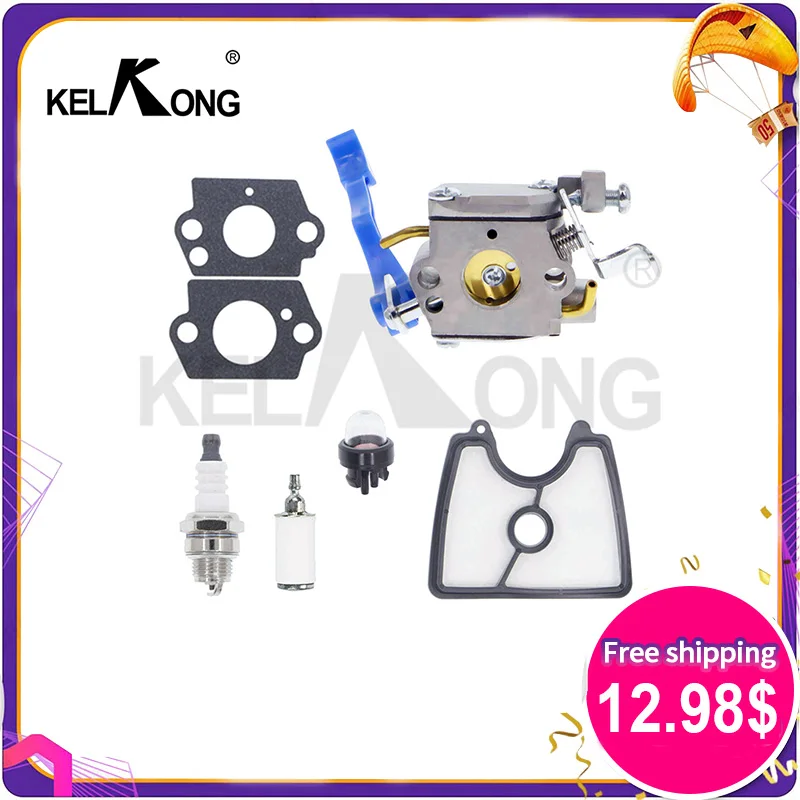 

KELKONG Carburetor Air Filter Kit For Husqvarna 125B 125BX 125BVX Blower For Zama C1Q-W37