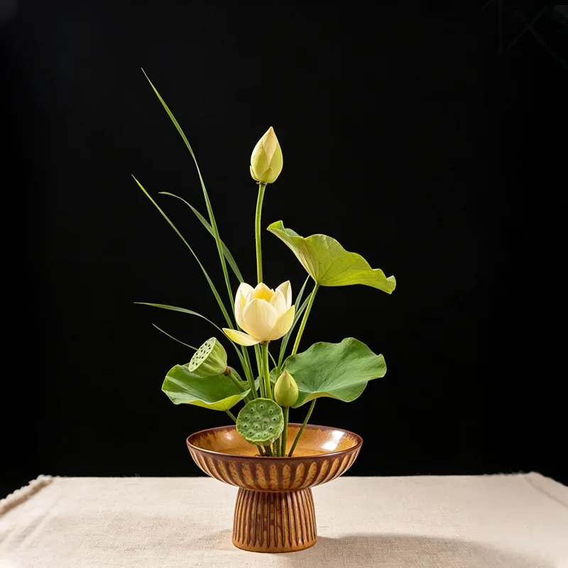Ceramic Flower Pot Floral Container Flower Vase Handmade Ceramic Pot Tabletop Ornament Terrarium Home Decoration Accessories