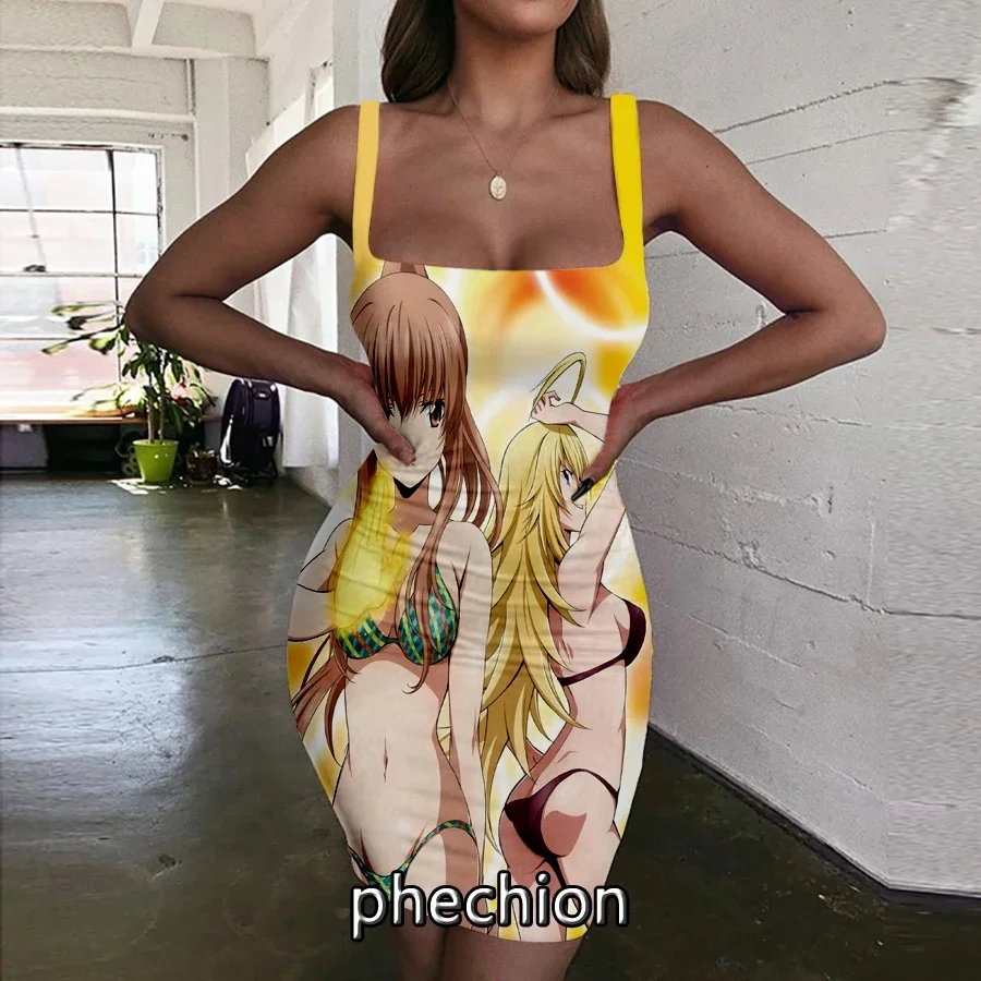 

phechion Anime Keijo 3D Print Dress Women Halter Sleeveless Fashion Ladies Dresses Novel Sexy Womens Clothing G49