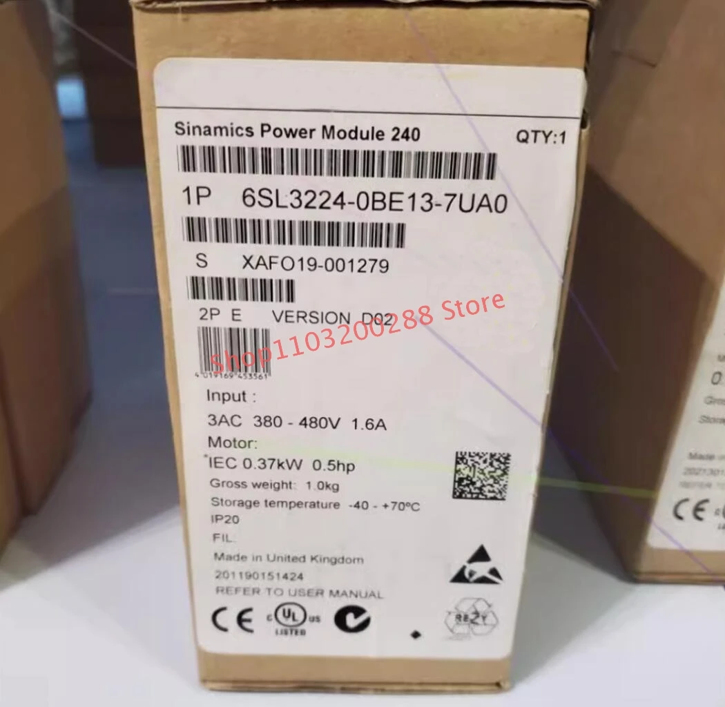 

1PCS Brand 6SL3 224-0BE13-7UA Fast Shipping Original SINAMICS G120 New 6SL3224-0BE13-7UA0 Power Module In Box