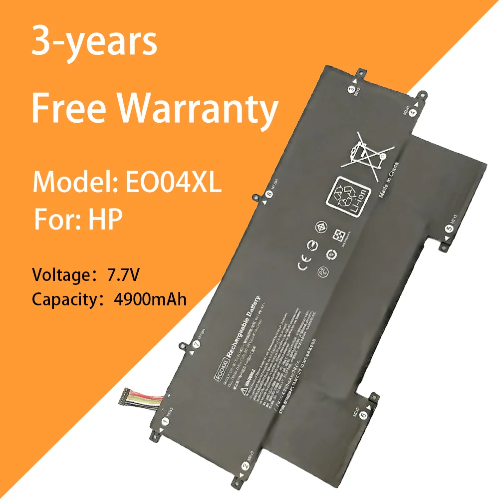 

Аккумулятор для ноутбука 7,7 В, 4900 мАч EO04XL для HP EliteBook Folio G1 E004XL 828226-005