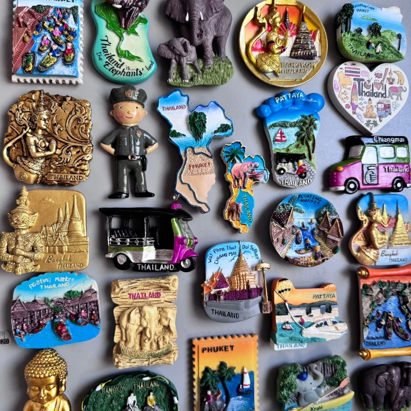 Thailand Fridge Magnets Tourism Souvenir Elephant Bangkok  Travel Gifts Floating Market Chiangmai Phuket Magnetic Stickers