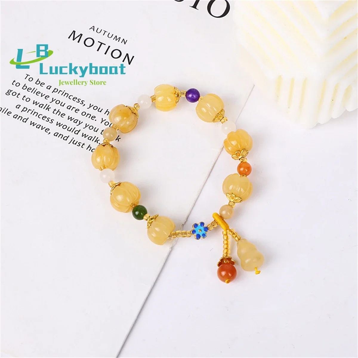 

Новая натуральная золотая нить, нефритовые бусины в виде тыквы, ручная цепочка, женский лучший друг, небольшой подарок, подвеска в виде тыквы, колокольчик, изысканные очаровательные ювелирные изделия